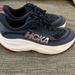 Hoka Navy and White Athletic Shoes